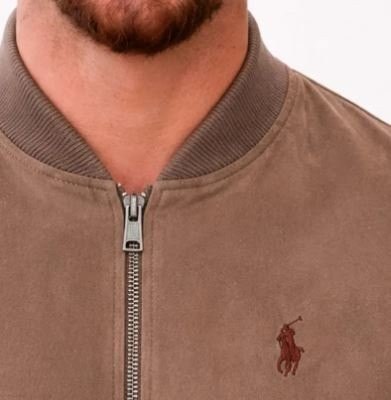 Jaqueta Ralph Lauren Bomber Suede Argila