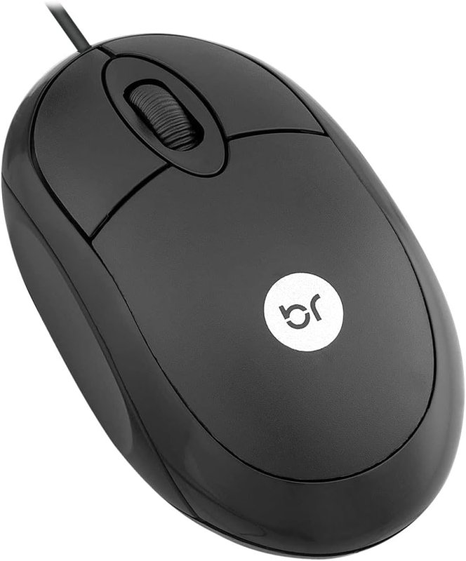 Bright, Mouse Standard Na Cor Preto, Conexão Via USB