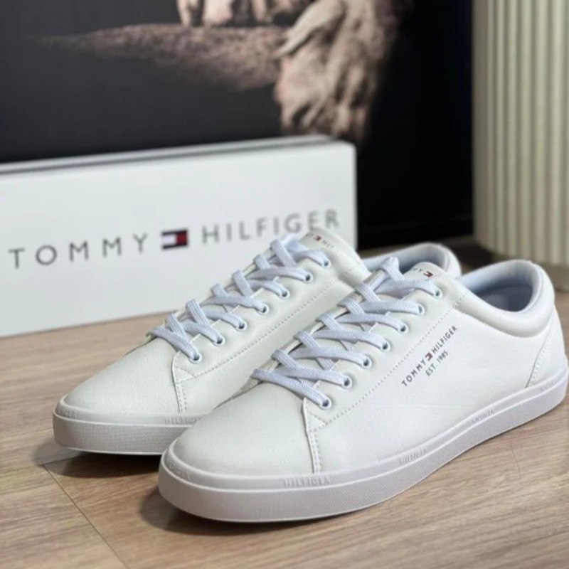 Tênis Tommy Hilfiger Masculino Couro Harrison 5d5 Branco