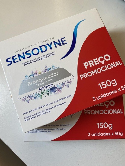 3 un. Sensodyne Creme Dental Branqueador 50g + Frete Grátis