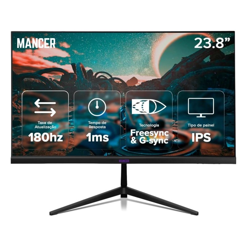 Monitor Gamer Mancer Valak Z3HS, 23.8 Pol, IPS, QHD - 2560x1440, 1ms, 180Hz
