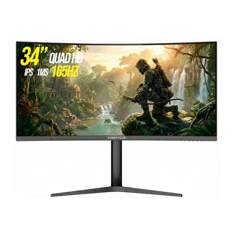 Monitor Gamer Curvo Rise Mode 34", QHD, 165Hz, 1ms, VA