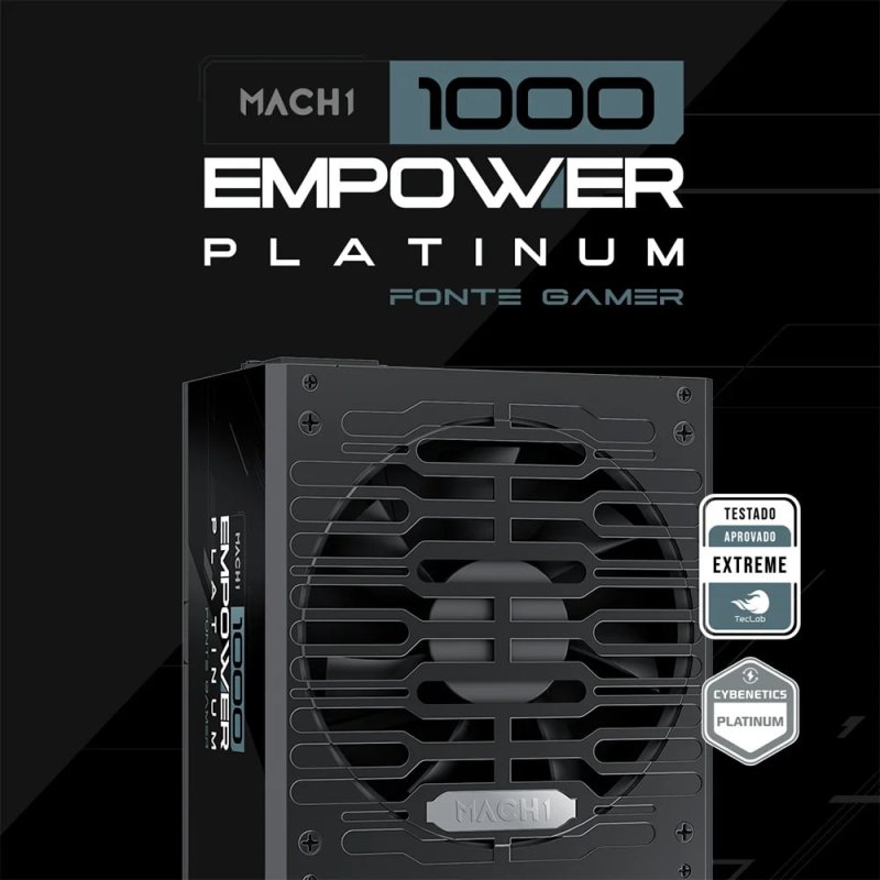 Fonte MACH1 EMPOWER, 1000W, Cybenetics Platinum