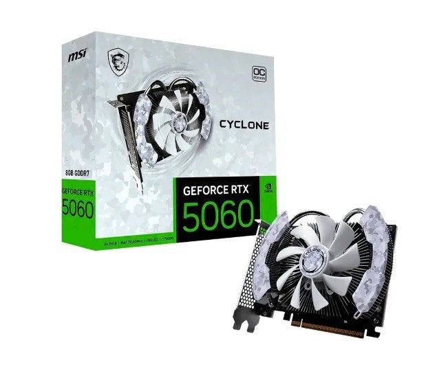 Placa de Vídeo MSI RTX 5060 Cyclone OC NVIDIA GeForce, 8GB
