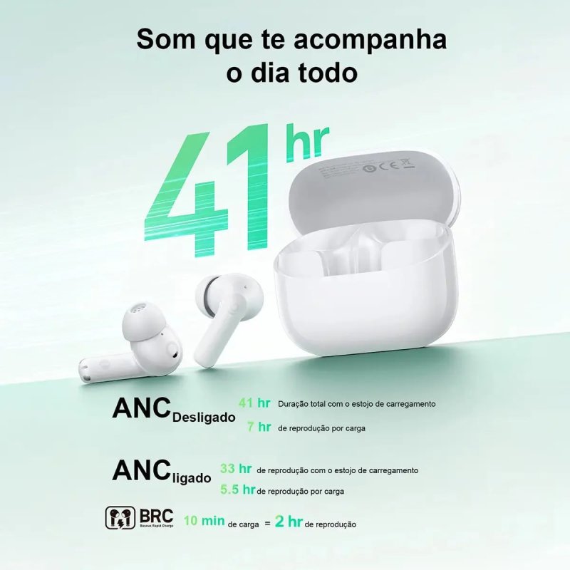 Baseus Bass BP1 NC - Cancelamento de Ruído - Branco