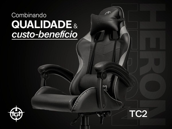 Cadeira Gamer TGT Heron TC3, Preto, TGT-HRTC3-BLACK
