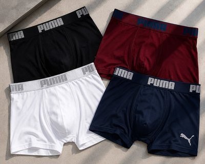 Kit 4 Cuecas Boxer Puma Poliamida Sem Costura Box Original