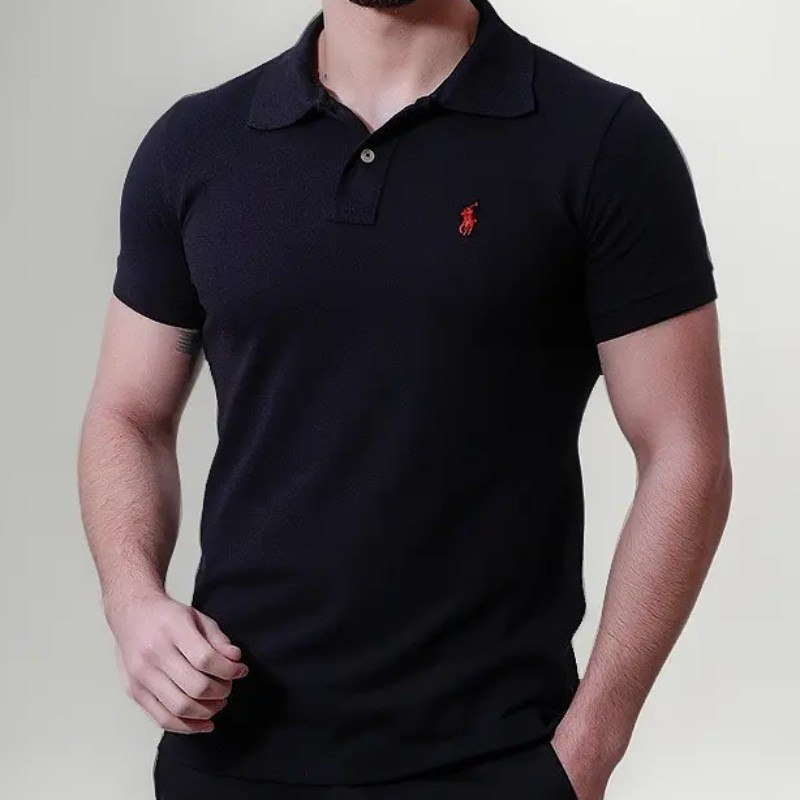 Polo Masculina Camisa Logo Bordado Camiseta Piquet Original