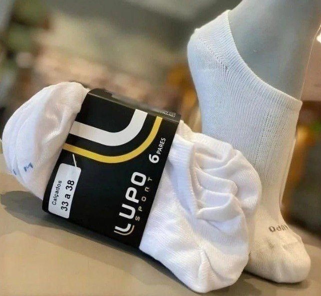 Kit Com 6 Pares De Meia Soquete Algodão Adulto Lupo