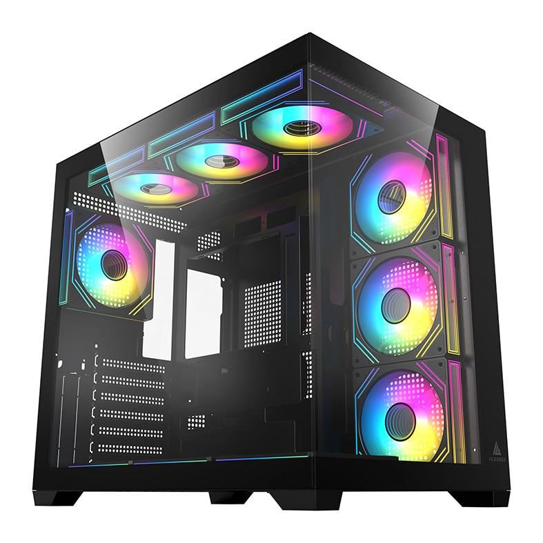 Gabinete Gamer Acegeek Omniview, Mid-Tower, Lateral de Vidro, Preto