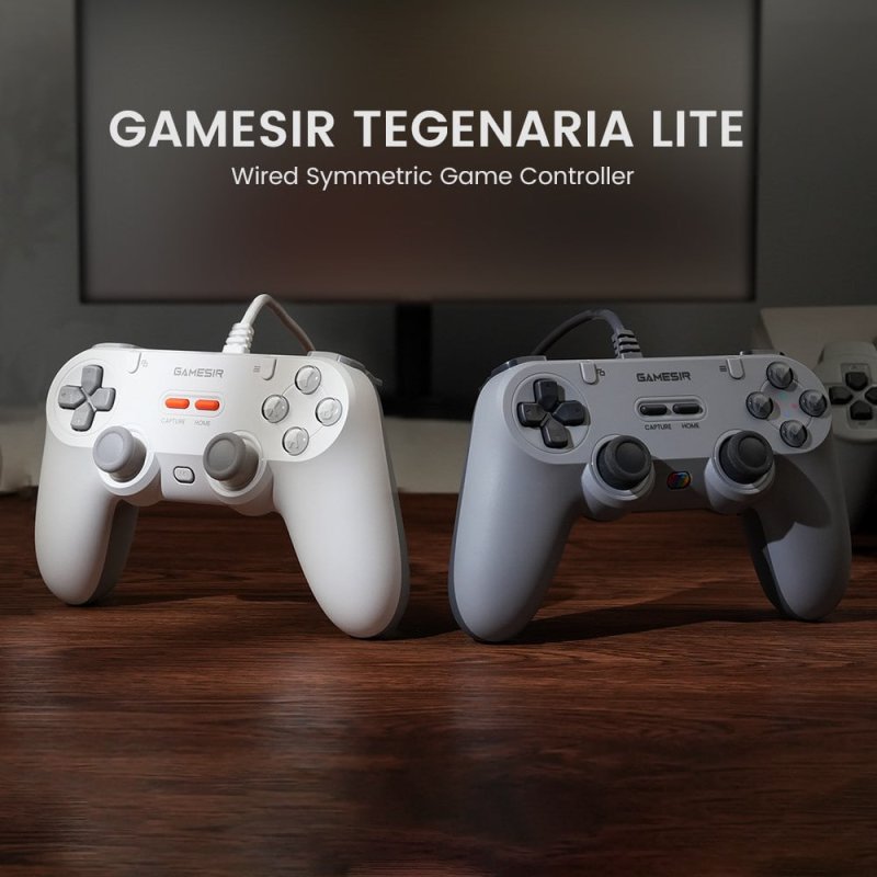 Controle Gamesir Tegenaria T3 Lite Com Fio Para Pc Switch Android Ios Steam Celular Hall Effect Usb Design Ergonômico Cinza