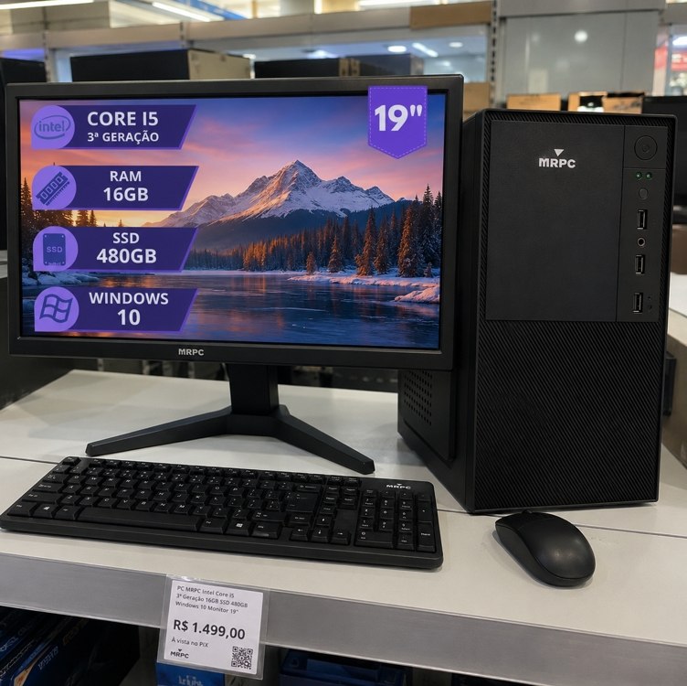 Pc Computador Completo Intel I5 16gb Ssd 480gb Monitor 19