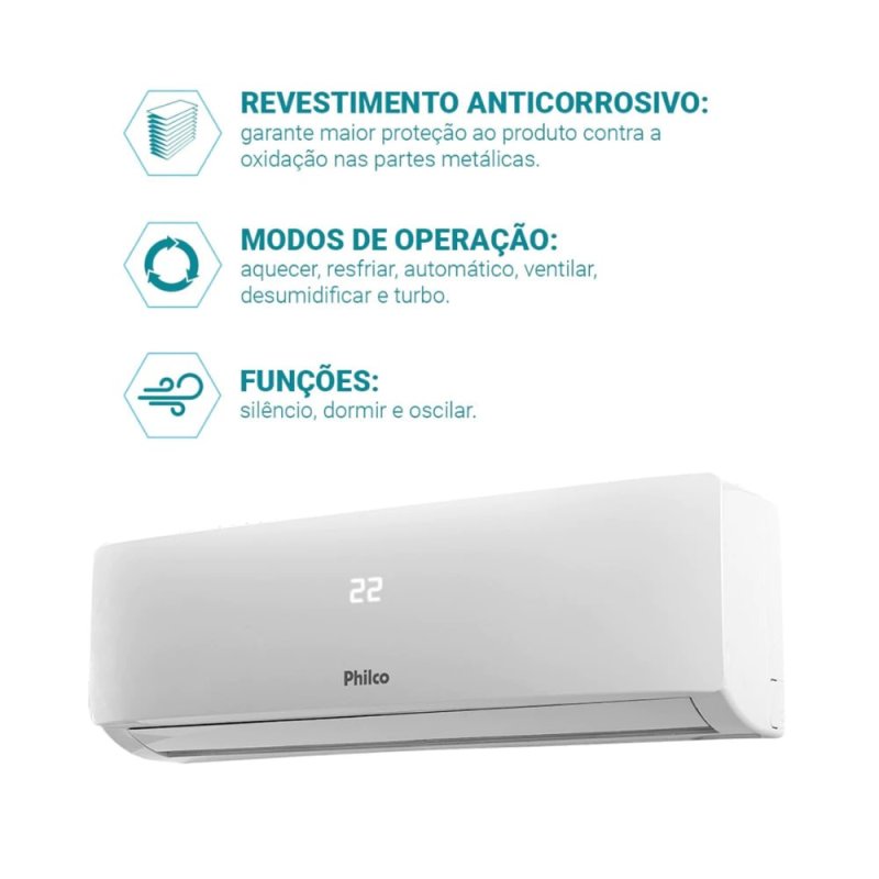 Ar Condicionado Philco 12.000 Btus Quente-frio Pac12qi 220v