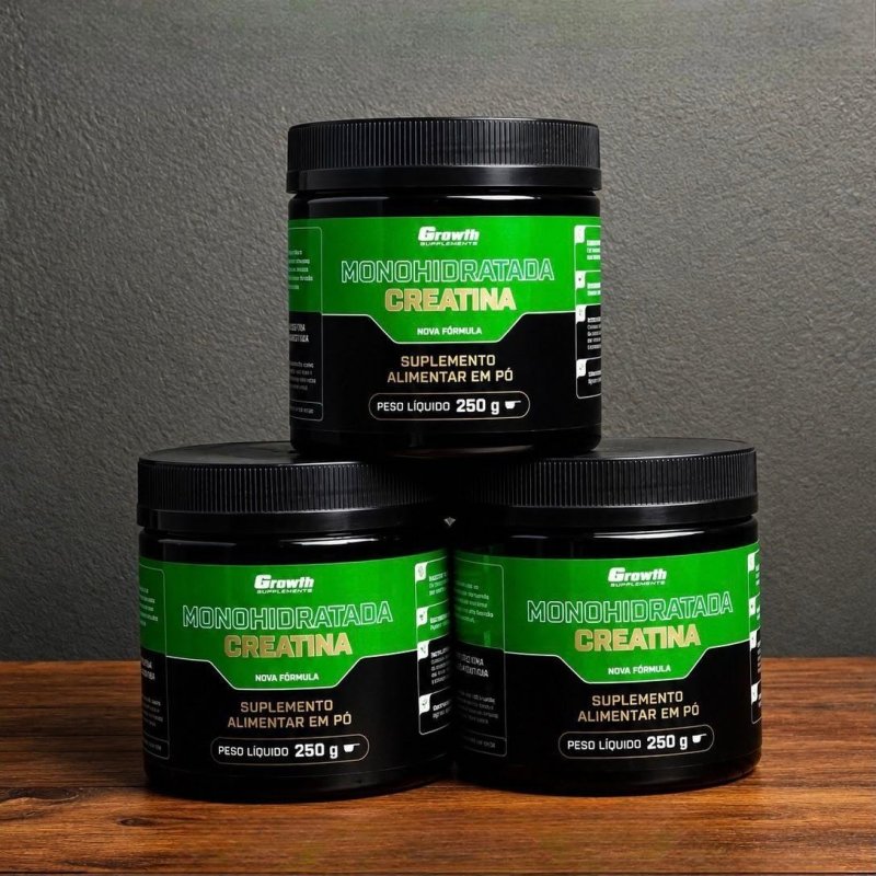 Creatina Monohidratada 250g Growth Supplements - Sem Sabor Em Pó