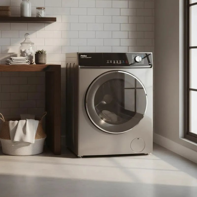 Philco Lava e Seca 10kg - 16 Programas Eco Inverter - Inox