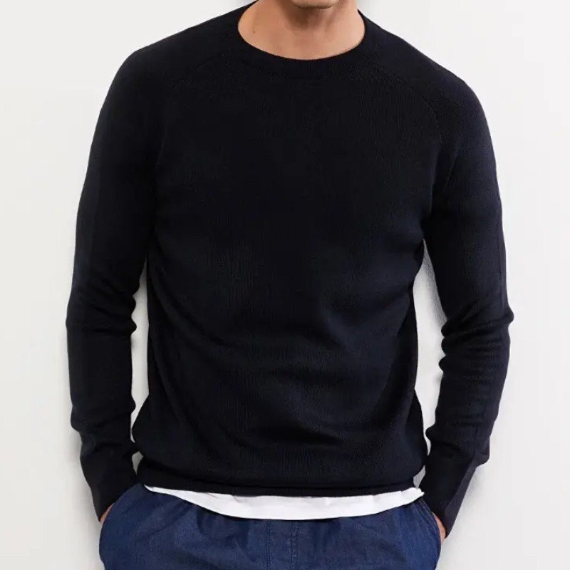 Suéter Blusa De Tricot Masculino Liso Blusa Lã Masculina