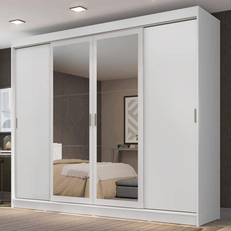 Madesa Austin Guarda-Roupa Casal 4 Portas Correr com Espelhos