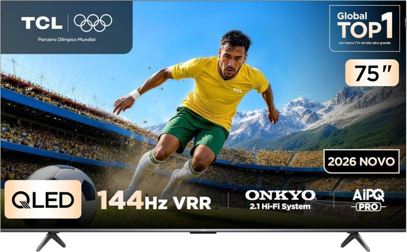 Smart TV TCL Advanced QLED 75" P8L 144 Hz VRR 75P8L + Frete Grátis