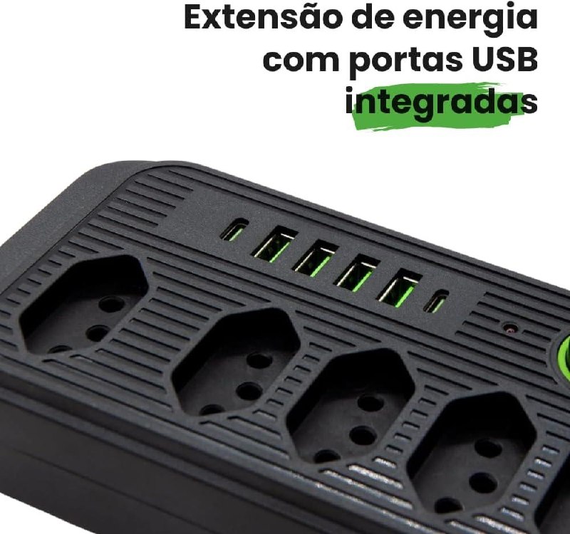 Filtro de Linha 5 Tomadas + 6 USB