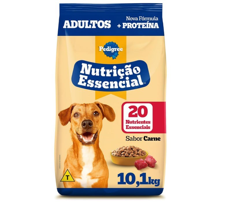 Ração PEDIGREE Carne Para Cães Adultos Nutrição Essencial, 10.1kg