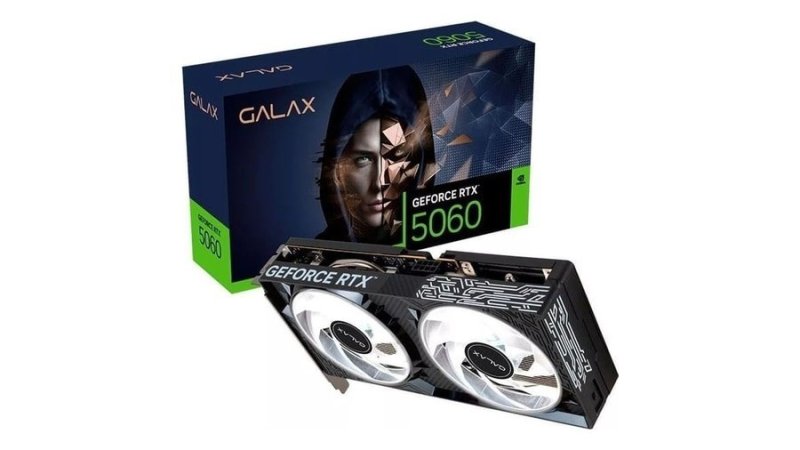 Placa de Vídeo NVIDIA GeForce Galax RTX 5060 1 Click OC 2X 8GB - 128 Bits - HDMI/3X Displayport