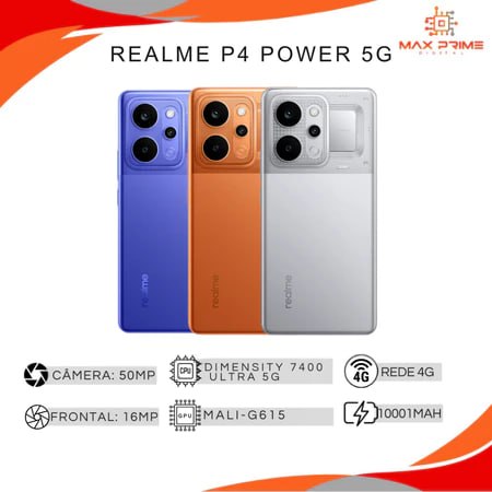 Realme P4 Power 5G - 8/256GB - Dimensity 7400 Ultra - Bateria 10001mAh