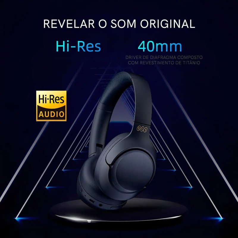 QCY H3 ANC Adaptativo - Bluetooth 5.3 Multiponto 60h - Preto