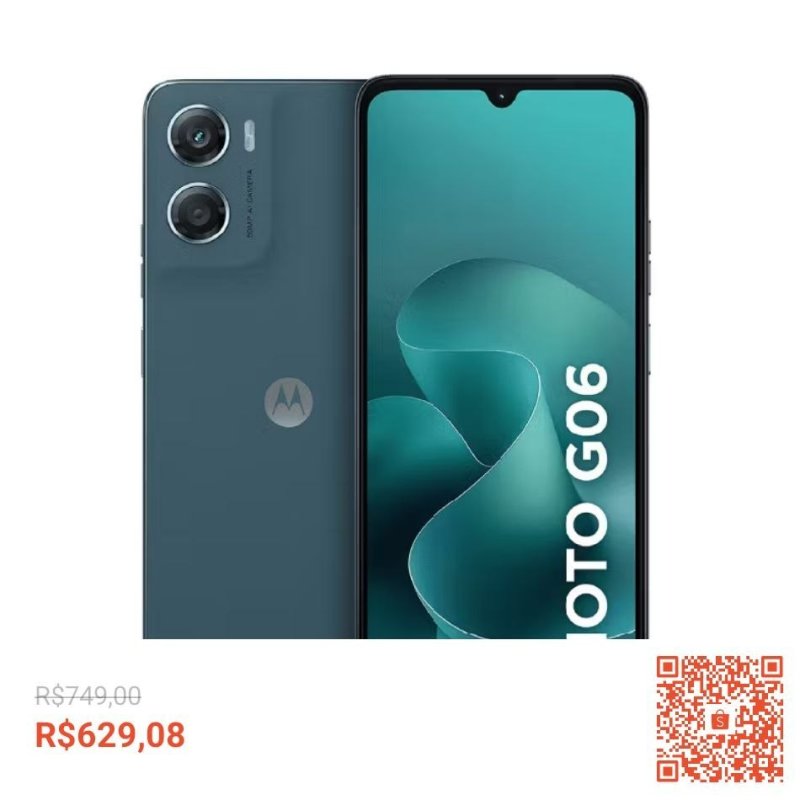 Smartphone Motorola Moto g06 - 128GB 12GB (4GB RAM + 8GB Ram Boost) e Camera 50MP Bateria de 5200mAh