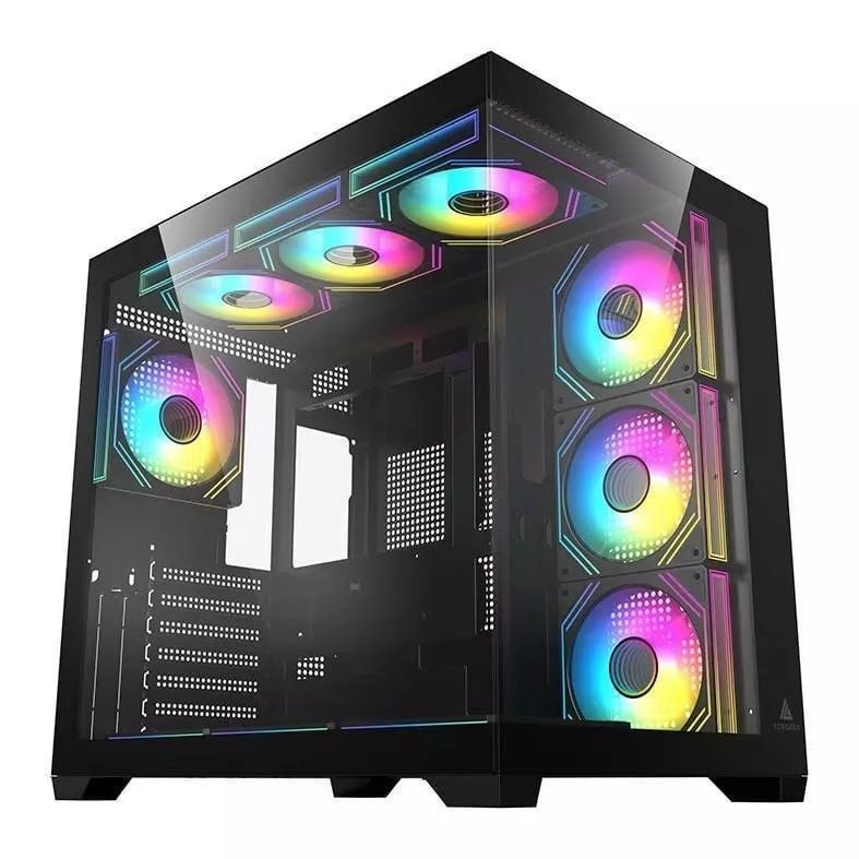 Gabinete Gamer Acegeek Omniview, Mid-Tower, Lateral de Vidro, Preto