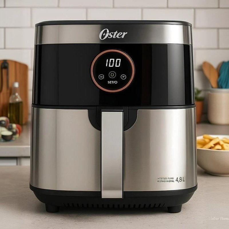 Fritadeira Oster Sem Óleo 2 em 1 Black, 4,8L, 220V, Inox/Preto, 1500W, OFRT660