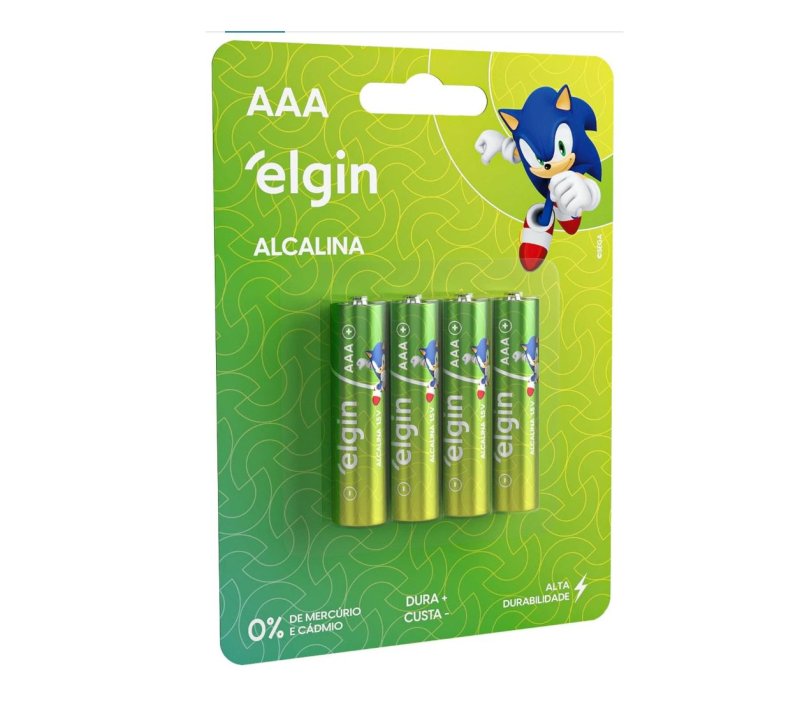 Pilha Alcalina Elgin Palito AAA Blister com 4