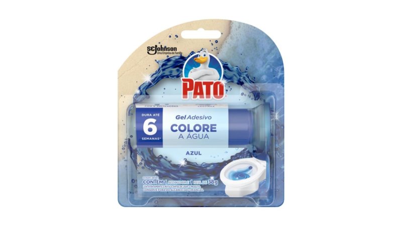 Pato Desodorizador Gel Adesivo Colore Água 6 Discos + aplicador