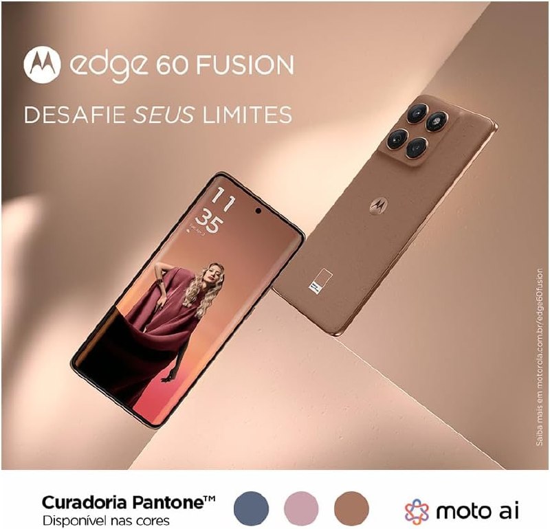Motorola Edge 60 Fusion 5G - 256GB 16GB RAM - Câmera 50MP Sony - Mocha Mousse