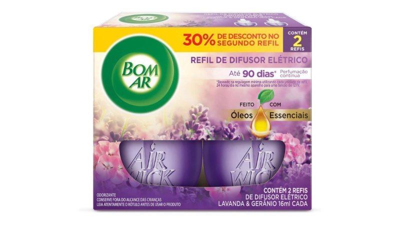 Kit 02 un. Air Wick Bom Ar Refil Difusor Elétrico 16ml