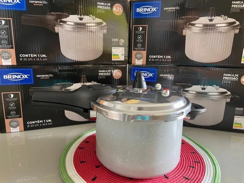 Panela Pressão Fechamento Externo Indução 4,2l Brinox