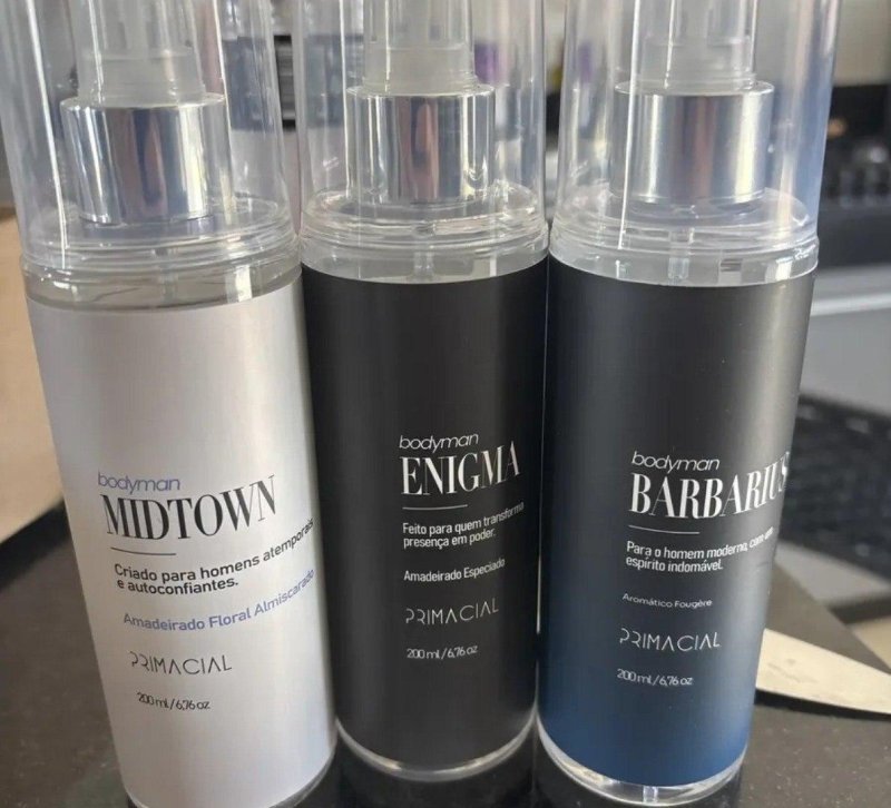 Kit Body Splash Masculino Barbarius + Enigma + Midtown 200ml