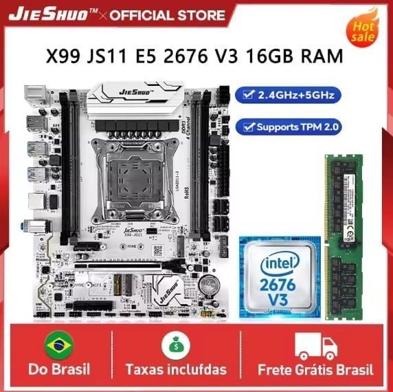 Kit JIESHUO X99-JS11 + Xeon E5-2676 V3 + 16 GB de RAM