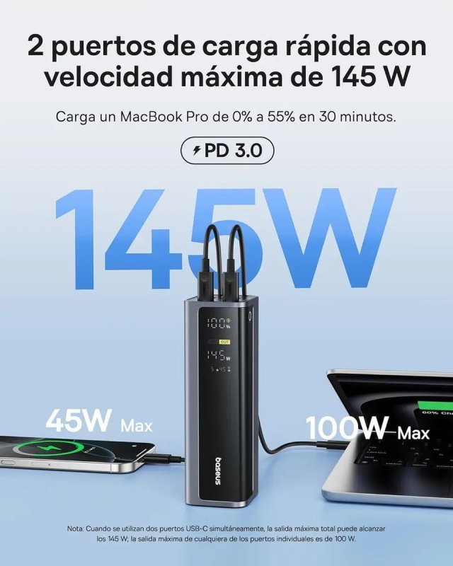 Bateria Power Bank Baseus GP12 145W 20800 mAh