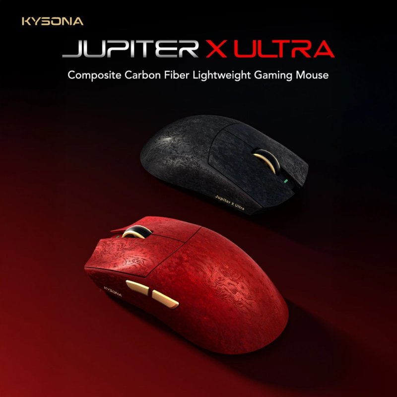 Mouse Sem Fio KYSONA Jupiter X Ultra 3950 54L15, Fibra de Carbono