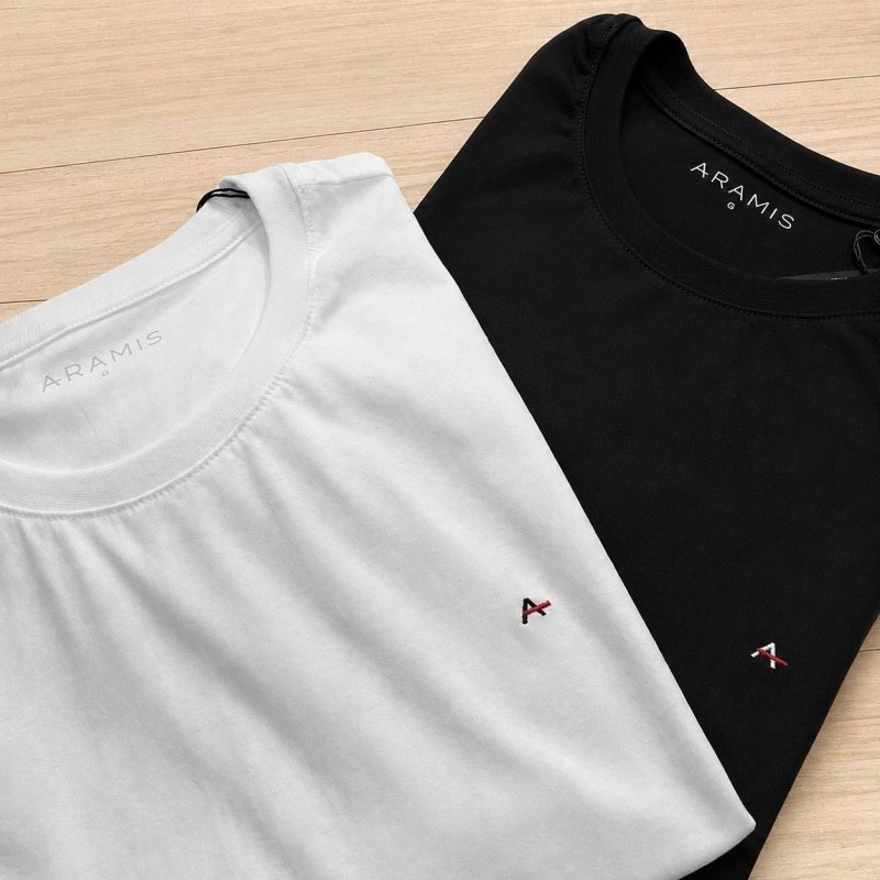 Kit Camisetas Aramis Basic Lisa Preta/branca Preto/branco Xl/gg
