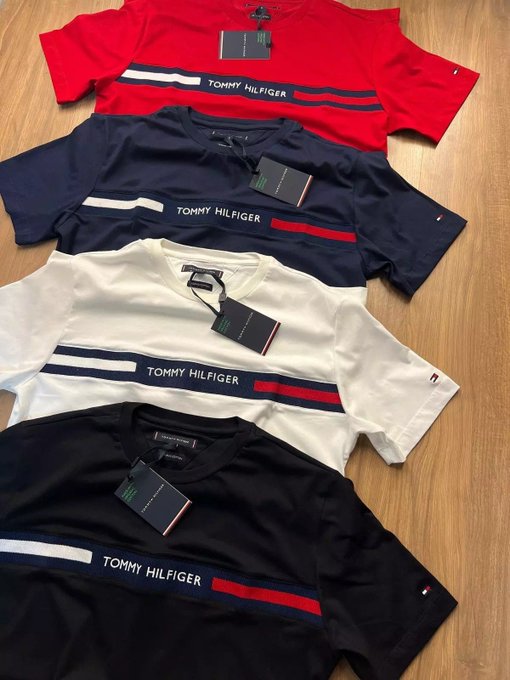 Kit com 2 Camisetas Tommy Hilfiger Chest Insert Logo + Frete Grátis