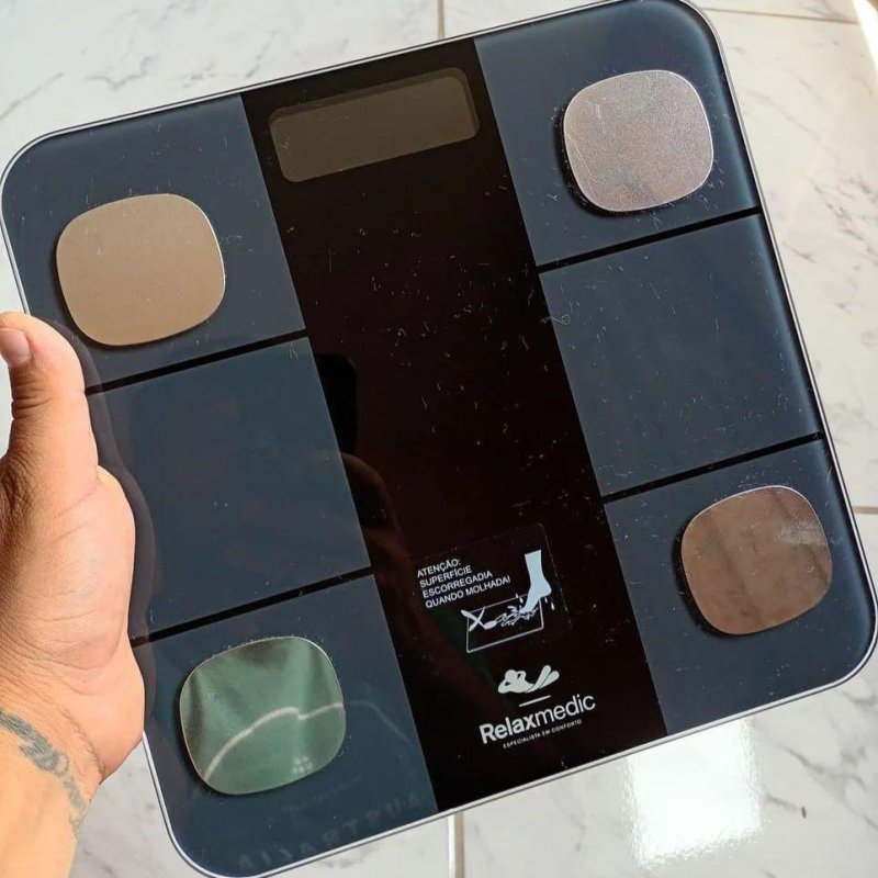 Balança Digital Corporal Bioimpedância Aplicativo Bluetooth Relaxmedic