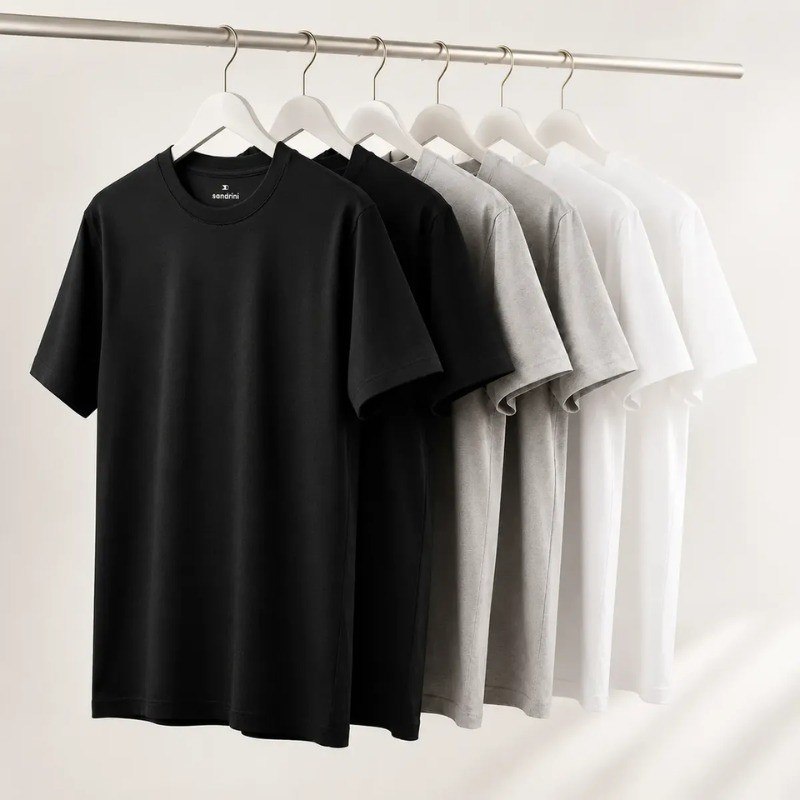 Kit 6 Camisetas Algodão Dia Dia Sandrini Básica Conforto