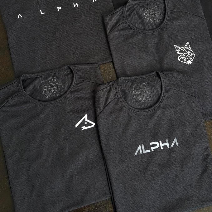 Kit com 5 Camisetas Dry All Black Alpha