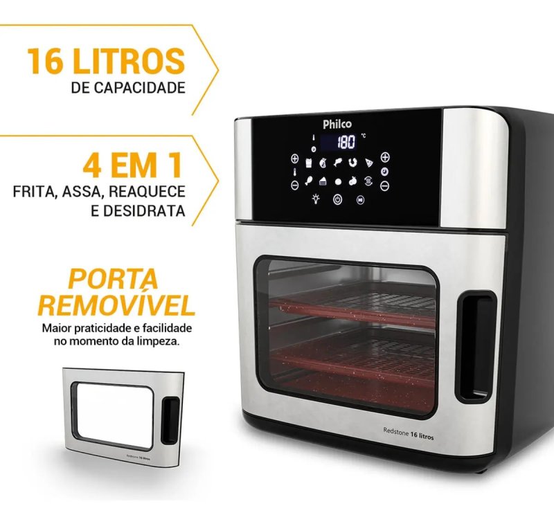 Philco PAF16A Air Fryer 4 Em 1 - 16L - Painel Digital