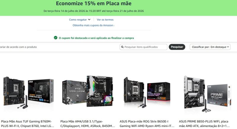 Economize 15% em Placa mãe