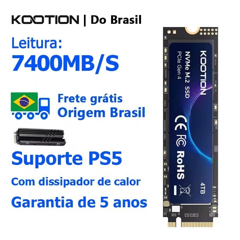 SSD KOOTION 7000MB/S PCI 4.0 GEN 4 2TB