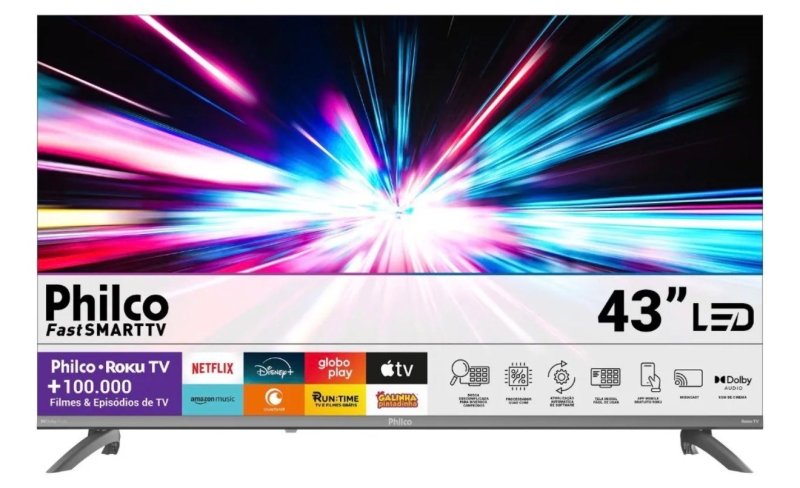 Smart TV 43'' Philco Full HD Roku TV HDR10 Dolby P43CRA