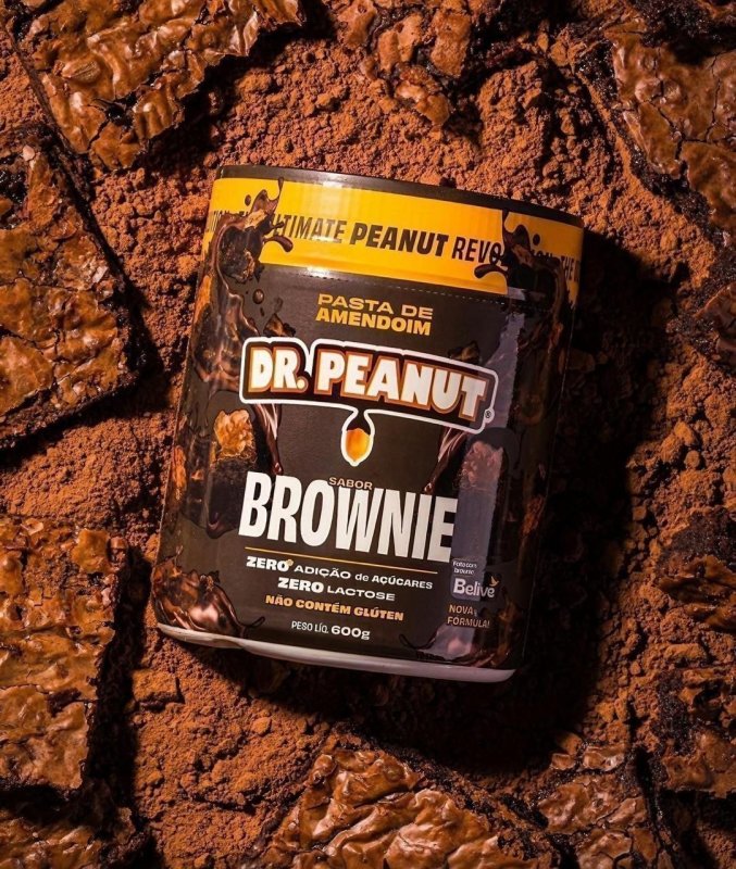 Pasta de Amendoim Dr. Peanut 600g Sabor Brownie com Whey