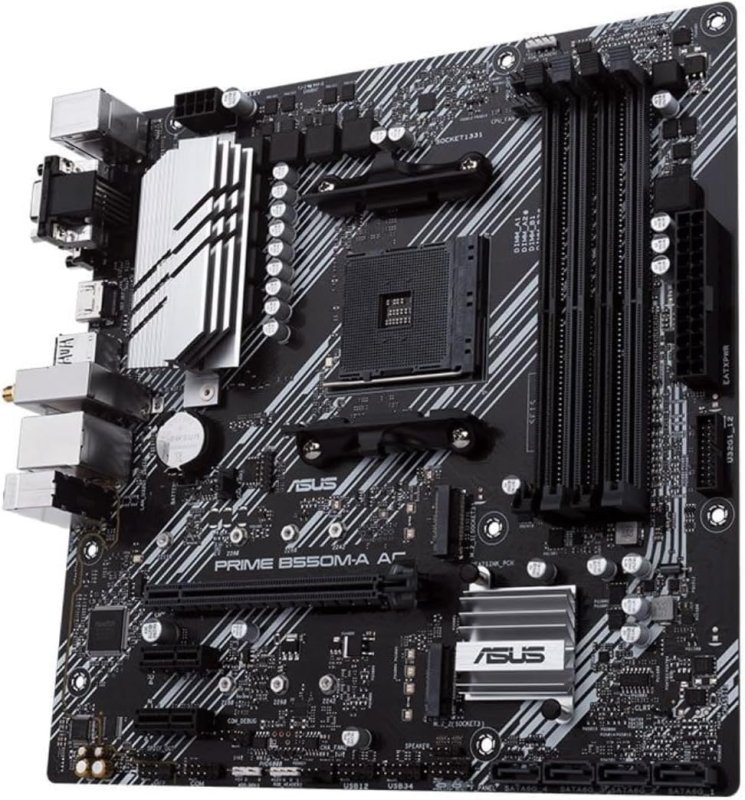Placa-mãe Asus PRIME B550M-A AC Pcie 4.0 Dual M.2 4x4 cor preta